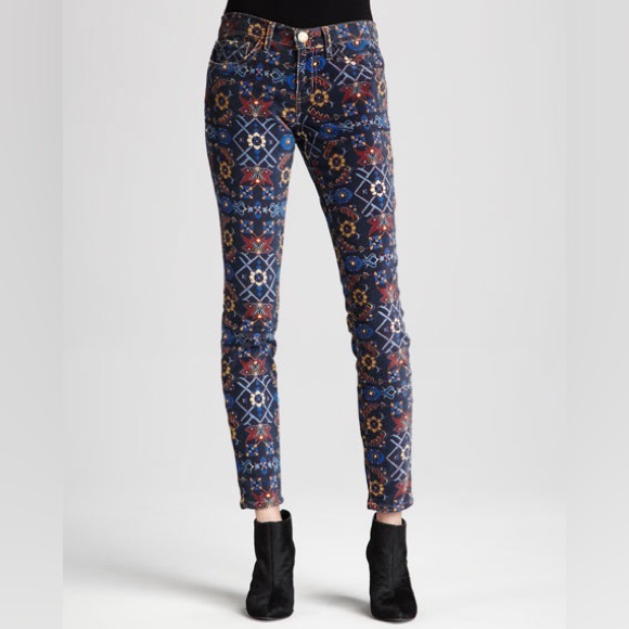 Current/Elliott Denim - Y2K Current/Elliott The Ankle Printed low rise Skinny Jeans